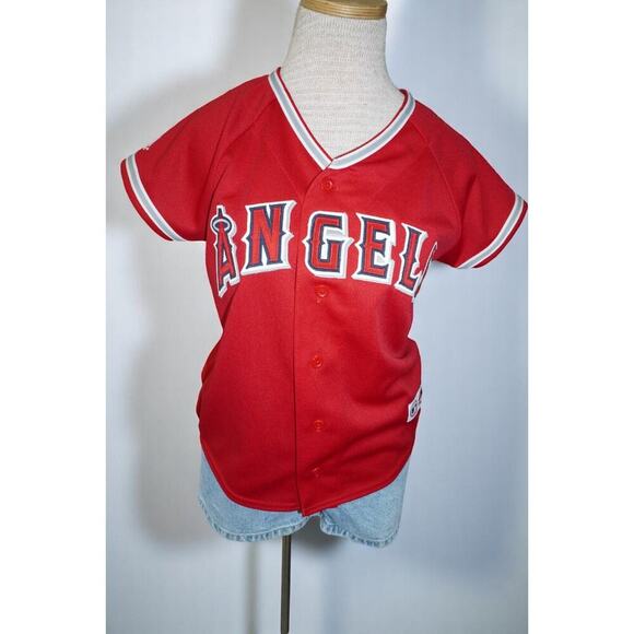 Vintage Majestic Los Angeles Angels Jersey –  Women’s Small – Red – Made in USA - Picture 3 of 14